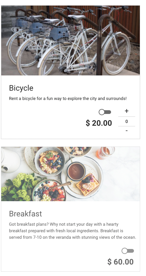 bicycle & breakfast options
