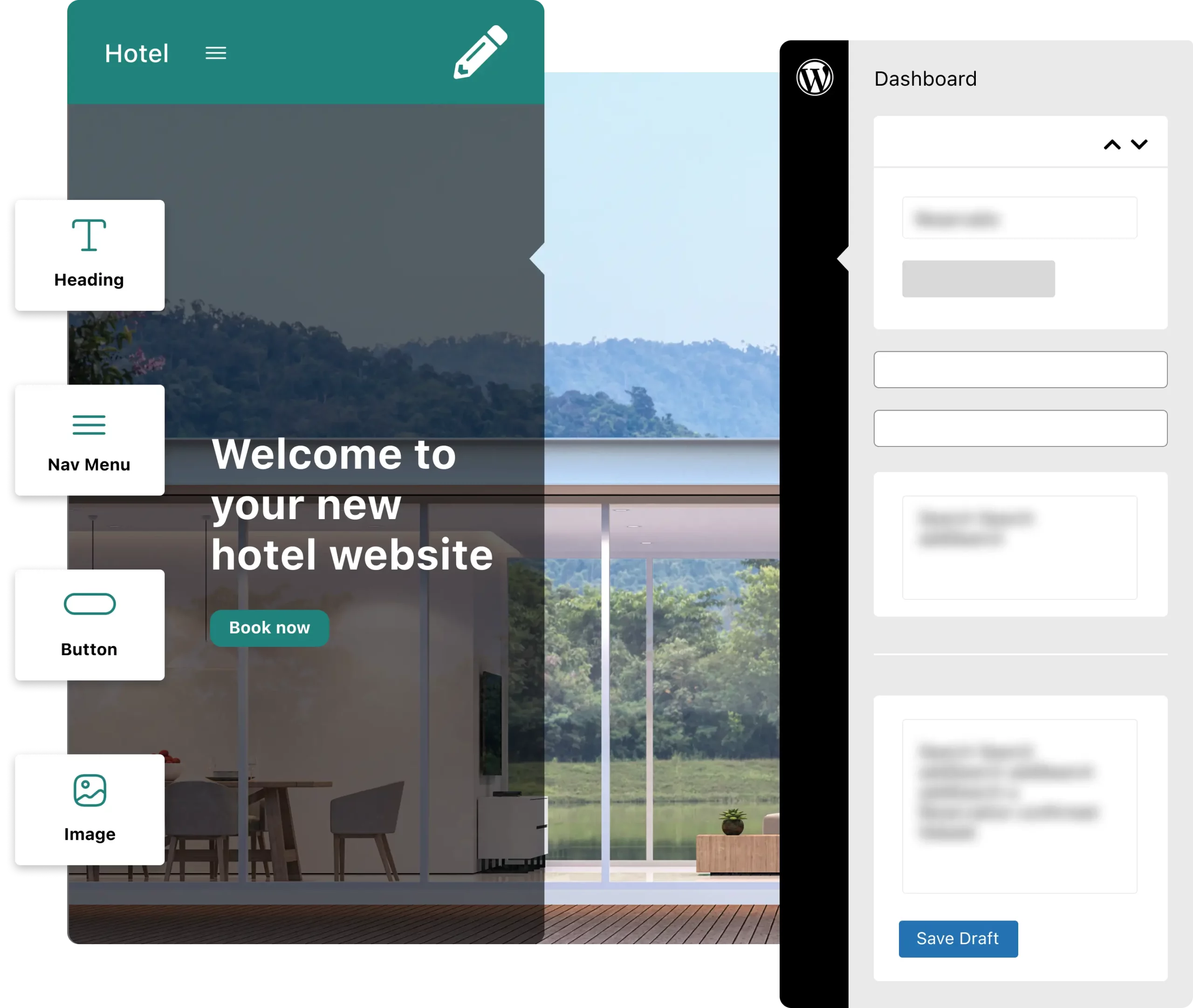 Modern hotel website builder interface used by South African accommodation providers